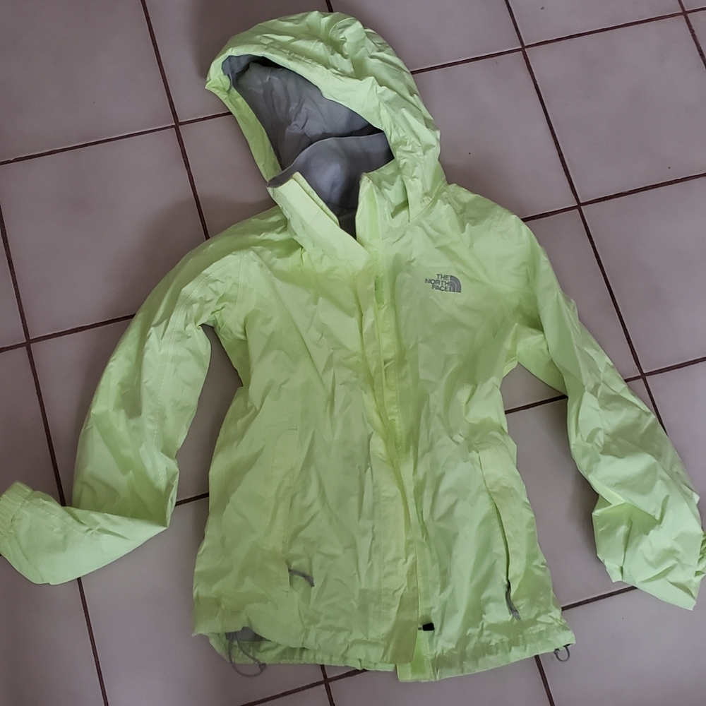 North Face Waterproof Jacket Neon Green